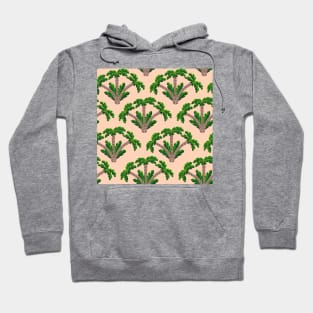 Gouache Palm Tree Pattern in Coral Hoodie